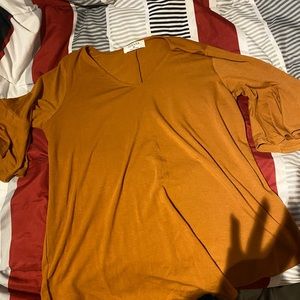 Zenana light-ish brown dressy shirt. New without tags.